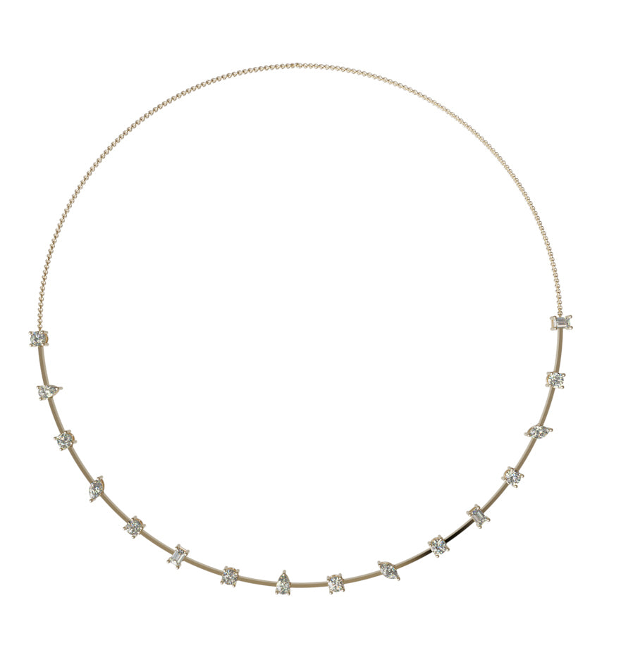 Fancy Shapes Diamond Link Necklace image 2