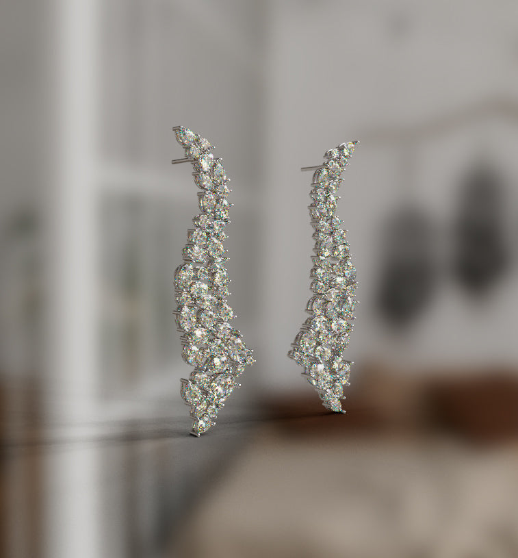 Wavy Fancy Shapes Diamond Earring image 2