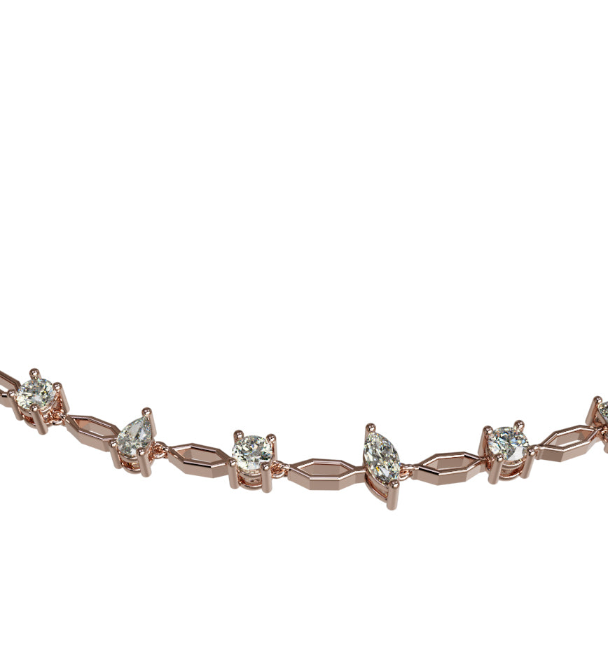 Fancy Link Diamond Necklace 16" image 8