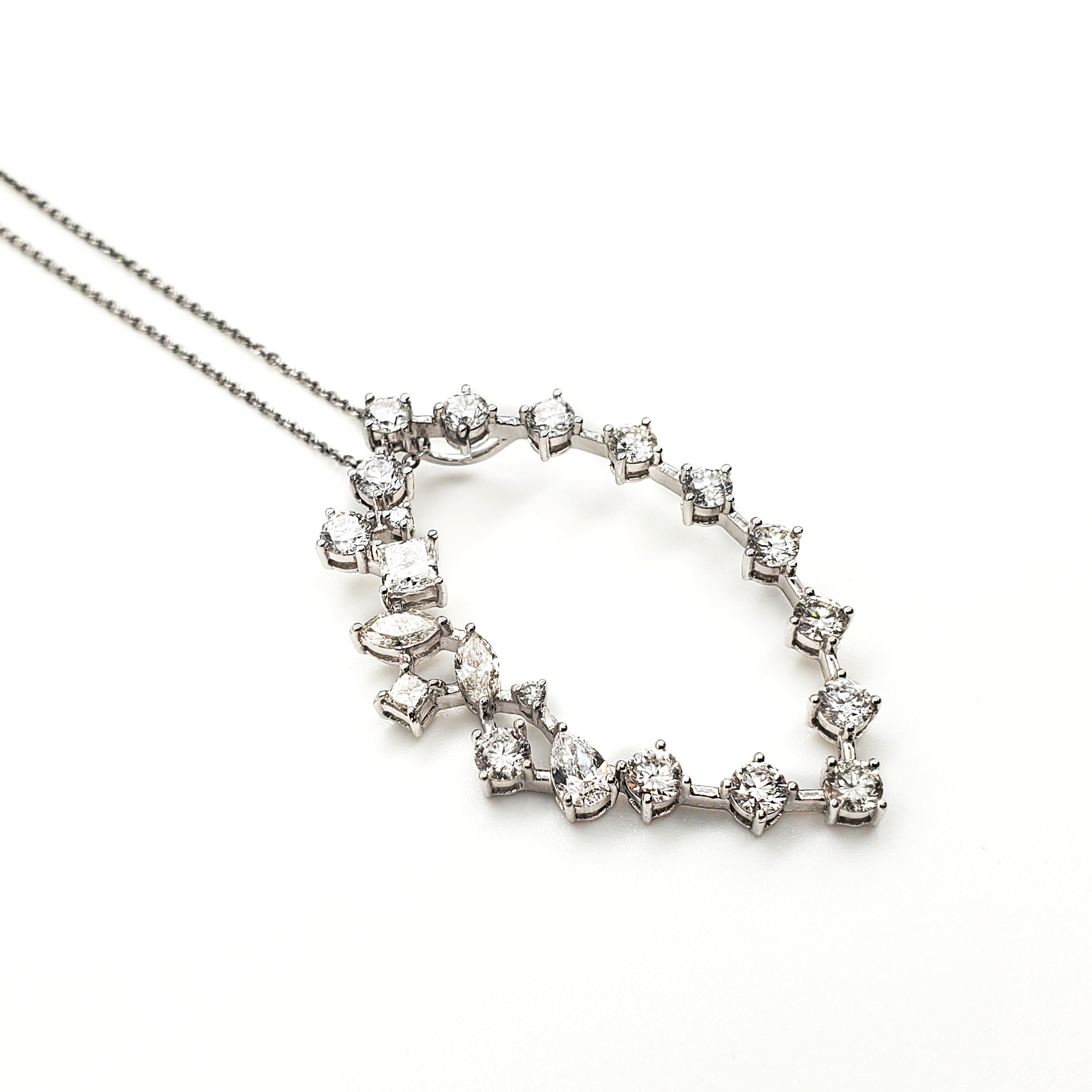 Marquise Shape Fancy Diamond Pendant image 2