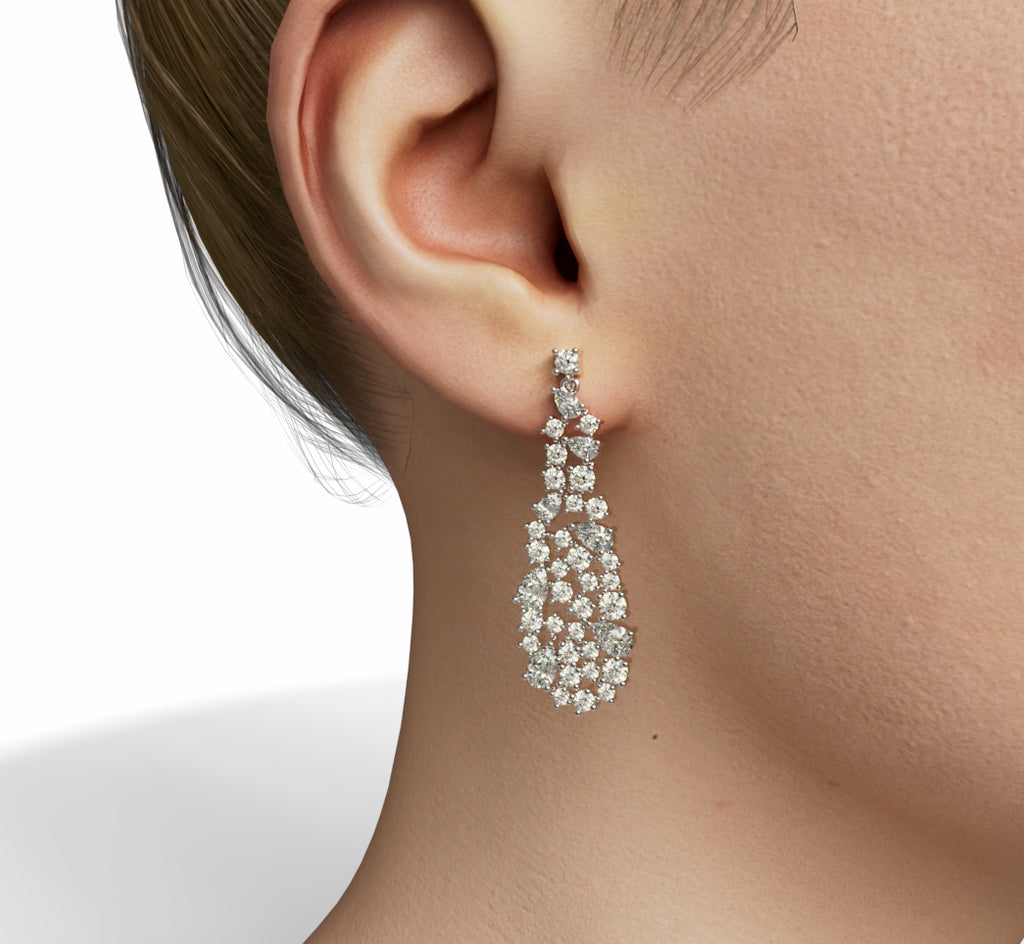 Pear Shapes Touch Diamond Dangle Earring image 0