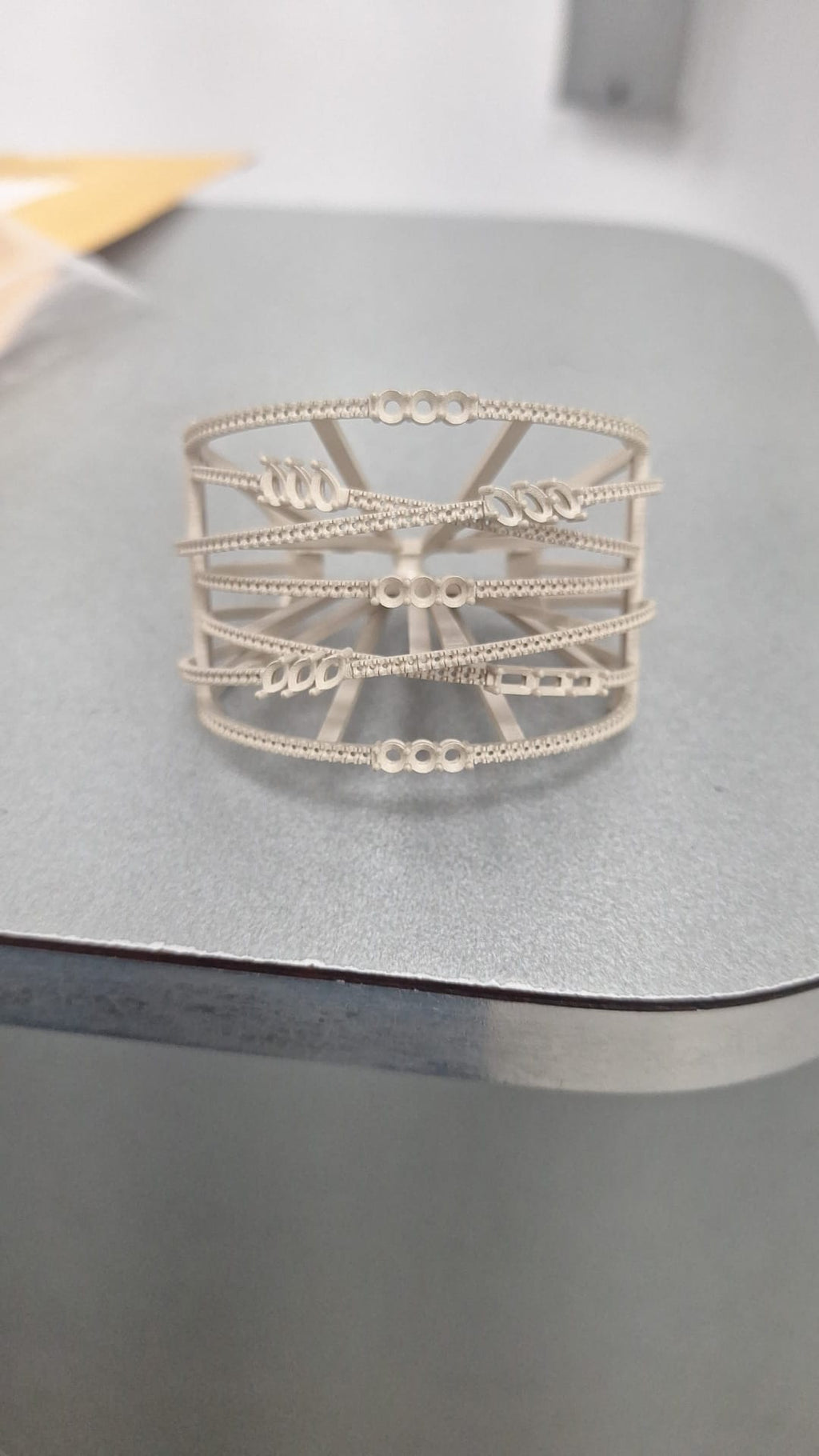 7 Rows Fancy Shapes Diamonds Cuff Bangle image 5