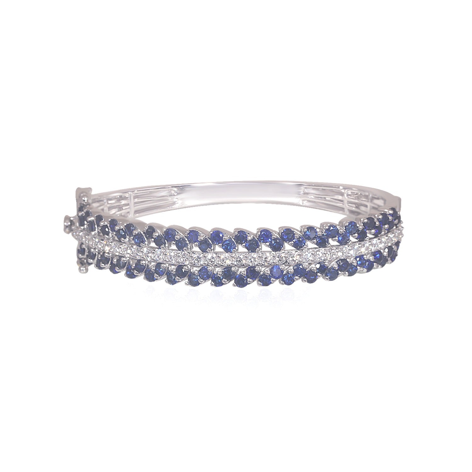 Diamond & Ruby Wave Design Bangle image 13
