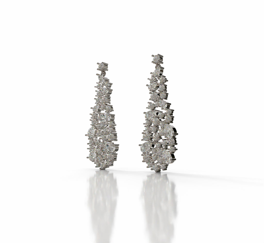 Pear Shapes Touch Diamond Dangle Earring image 7