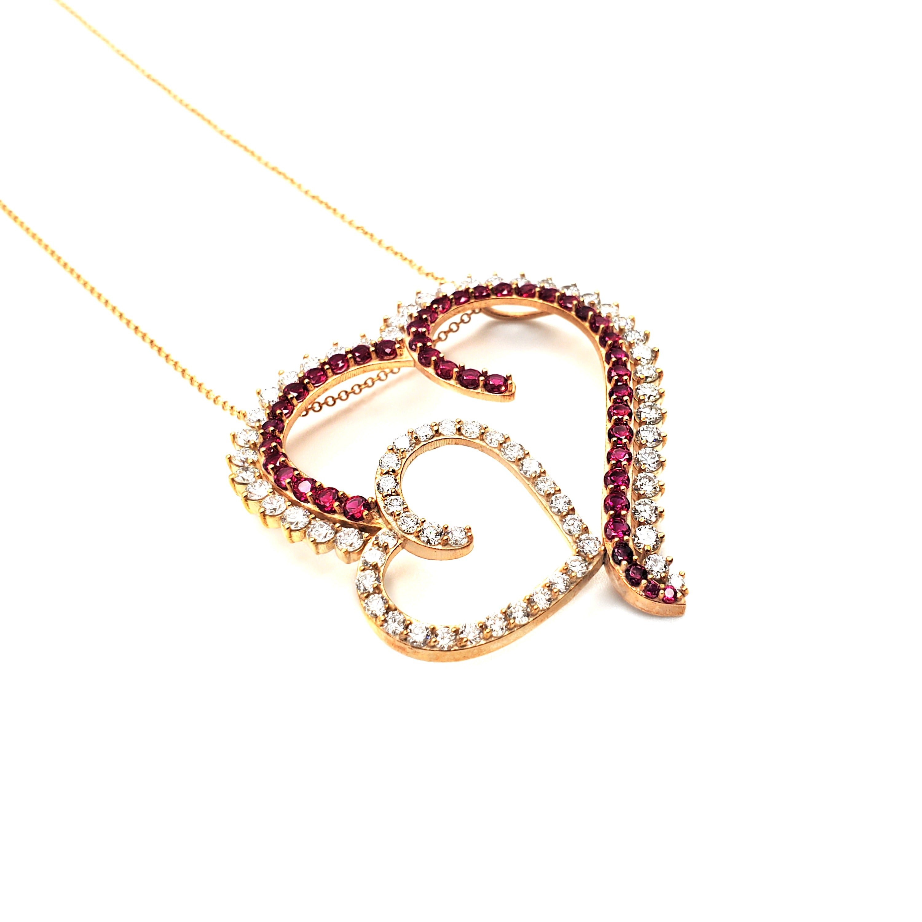 Heart Pendant with Created Ruby Stone image 2
