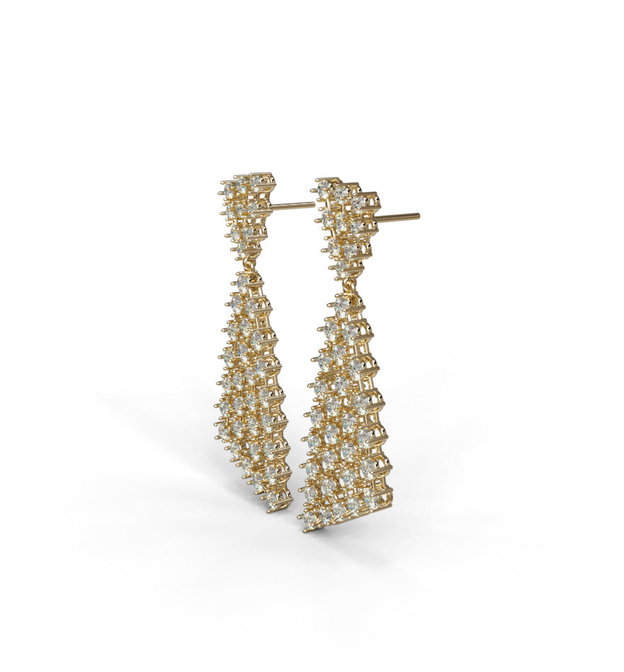 Triangle Shape Diamond Dangle Earring image 6