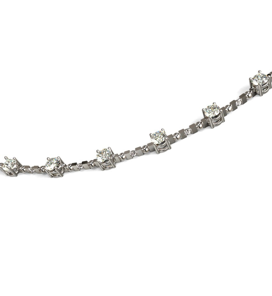 20 pointers Ball and Link Design Diamond Necklace image 1