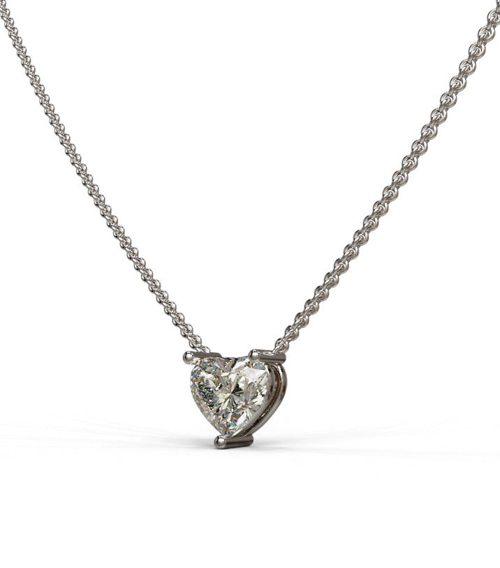 3ct Heart Solitaire Pendant image 1