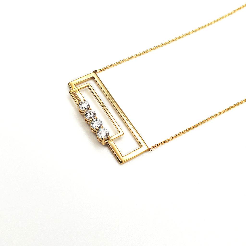 Double Rectangle Diamond Pendant image 6