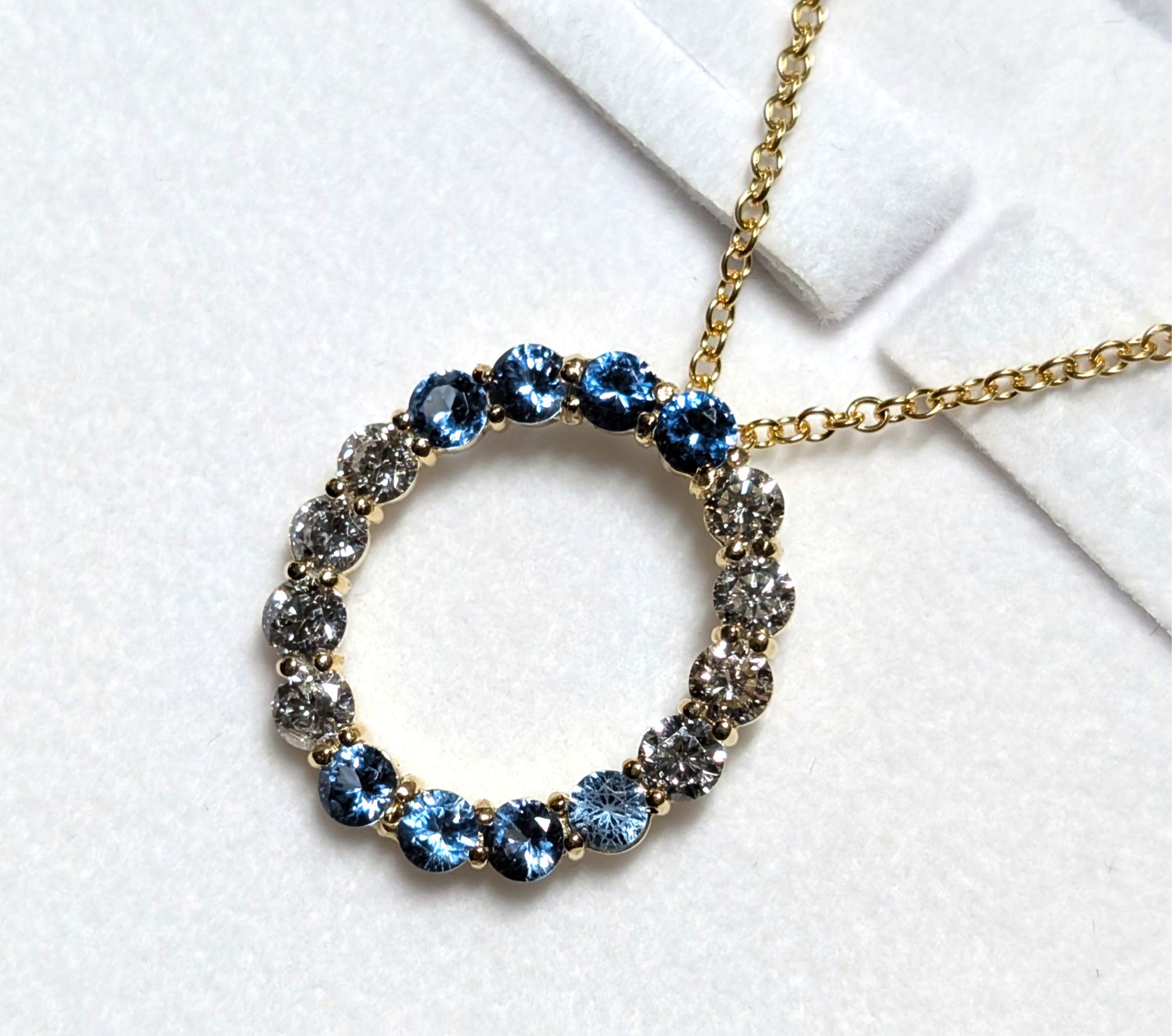 Genuine Blue Topaz and Diamond Pendant image 0