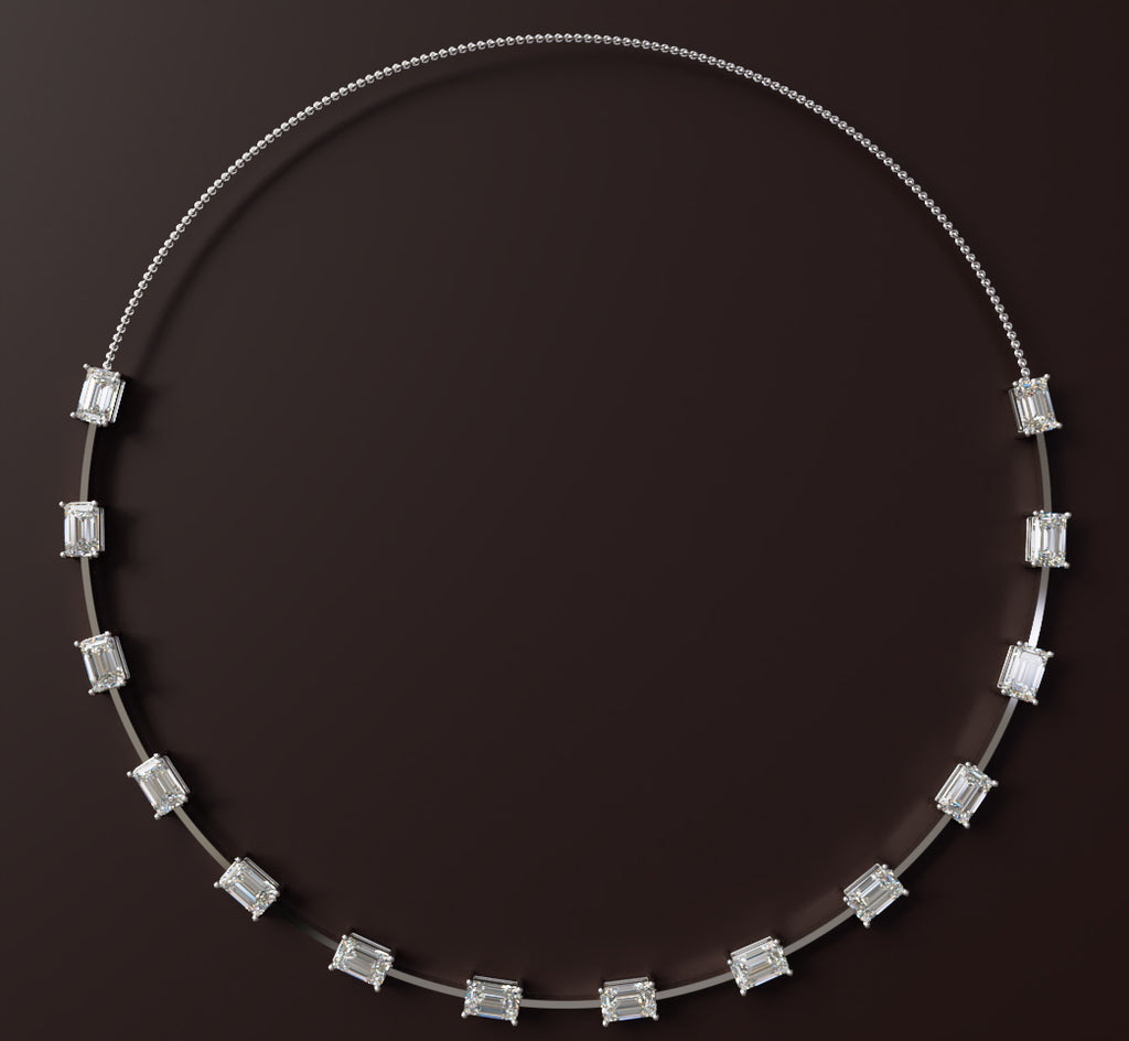 Emerald Wire Diamond Necklace image 9