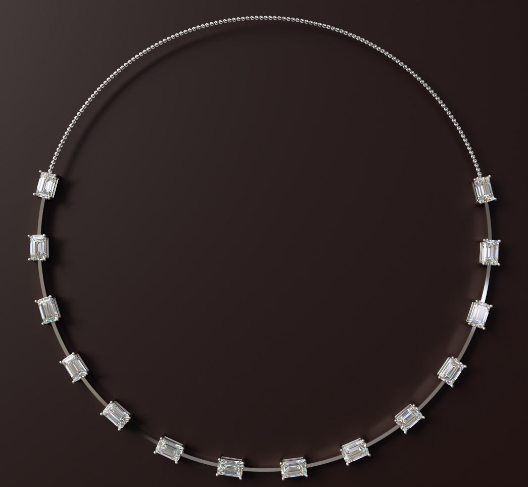 Emerald Wire Diamond Necklace image 9