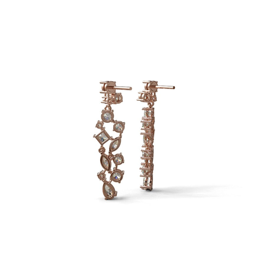 Fancy Shapes Cluster Diamond Dangle Earring image 5