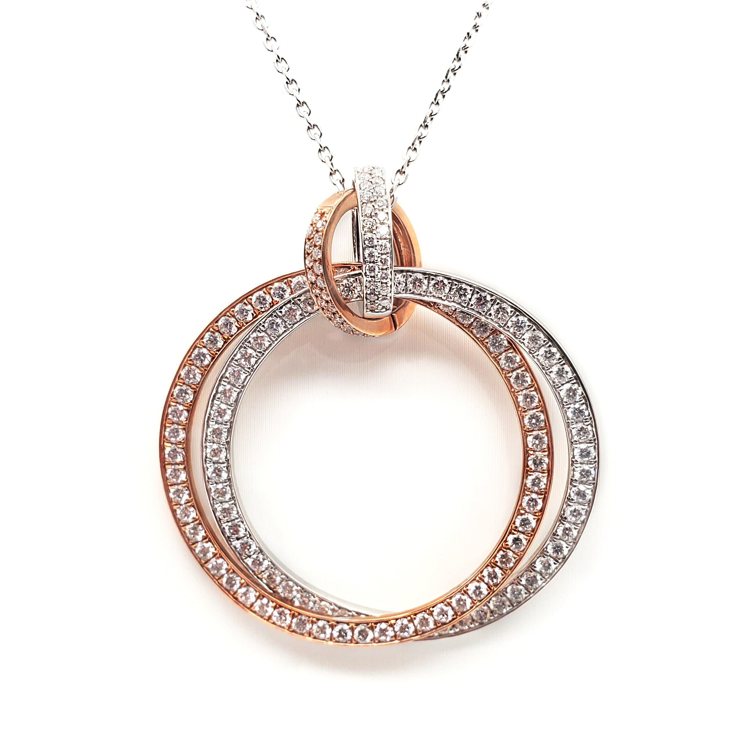 Double Sparkly Circle Dangle Pendant image 0