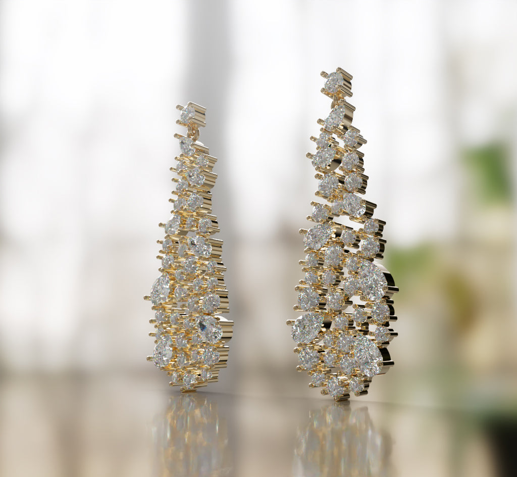 Pear Shapes Touch Diamond Dangle Earring image 12