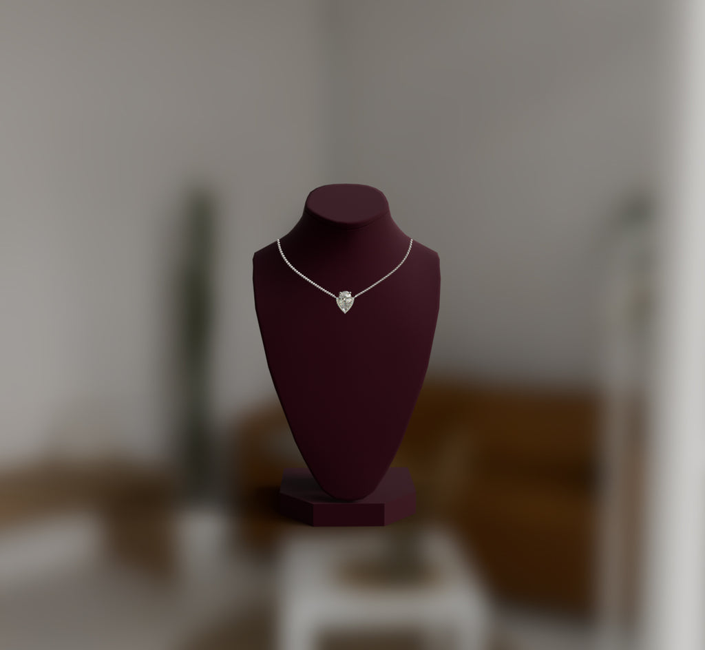 2.5ct Pear Half Halo Diamond Dangle Pendant image 8