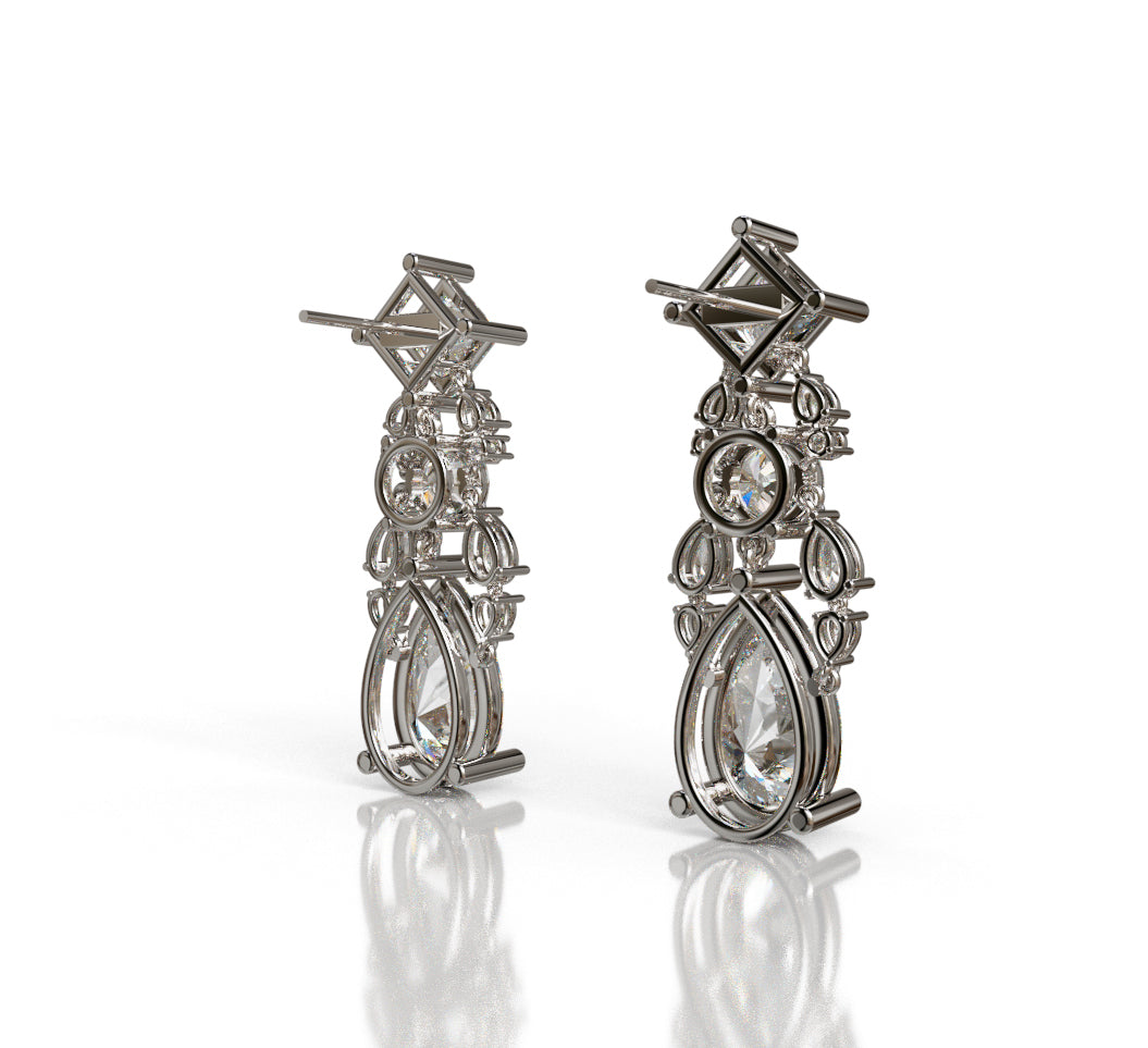 Cathedral  Fancy Shapes Diamond Dangle Earring image 12