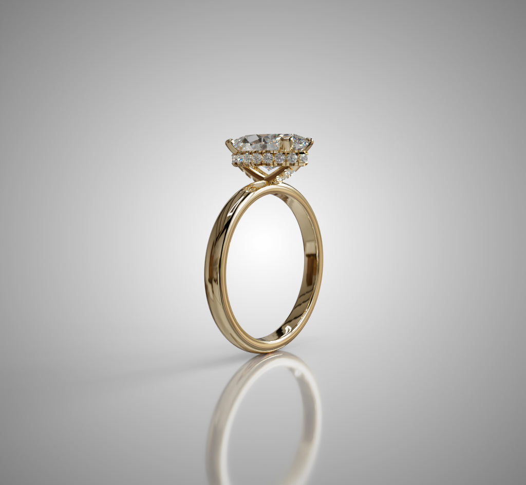 Hidden Halo Marquise Diamond Engagement Ring image 13