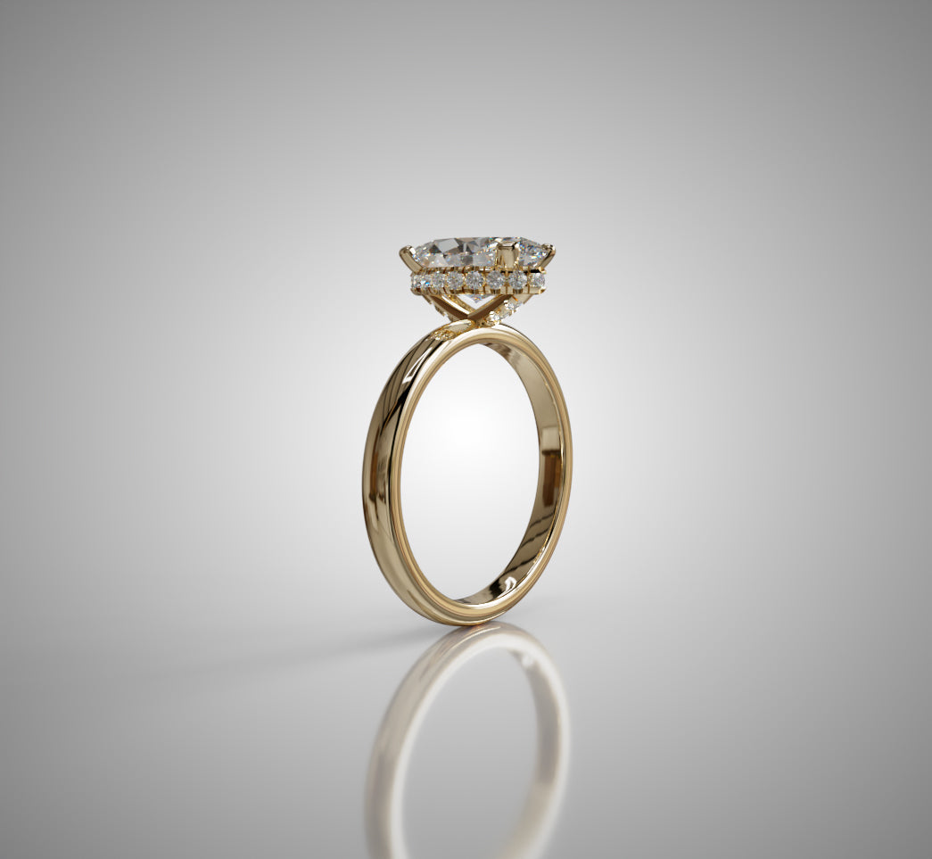 Hidden Halo Marquise Diamond Engagement Ring image 13