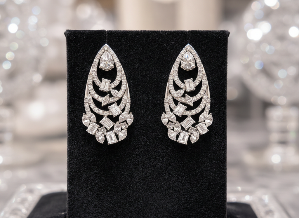 Radiant Teardrop Diamond Earrings � Art Deco Elegance image 0