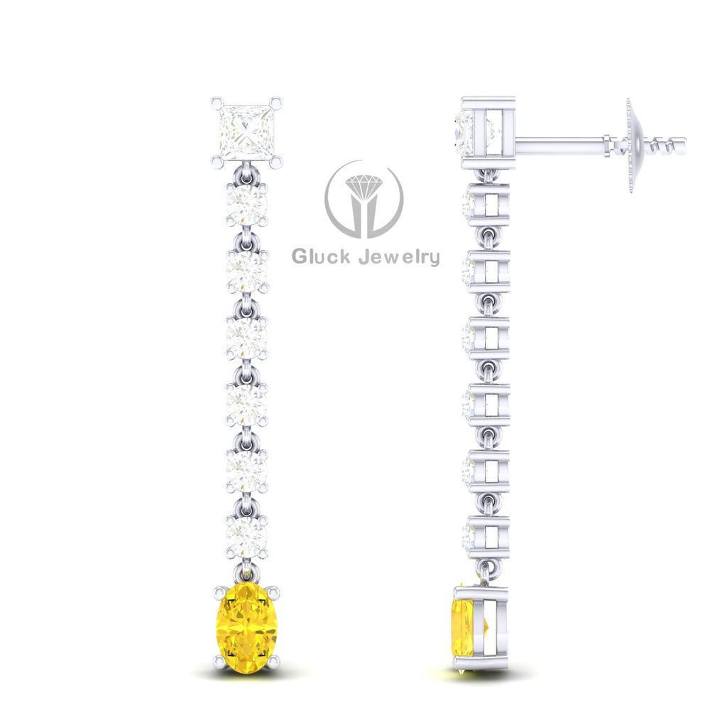 Drop Earring with Yellow Sapphire image 6