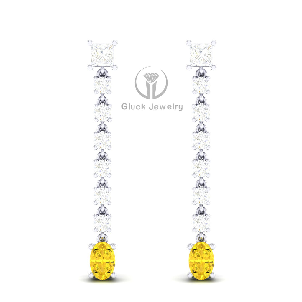Drop Earring with Yellow Sapphire image 4