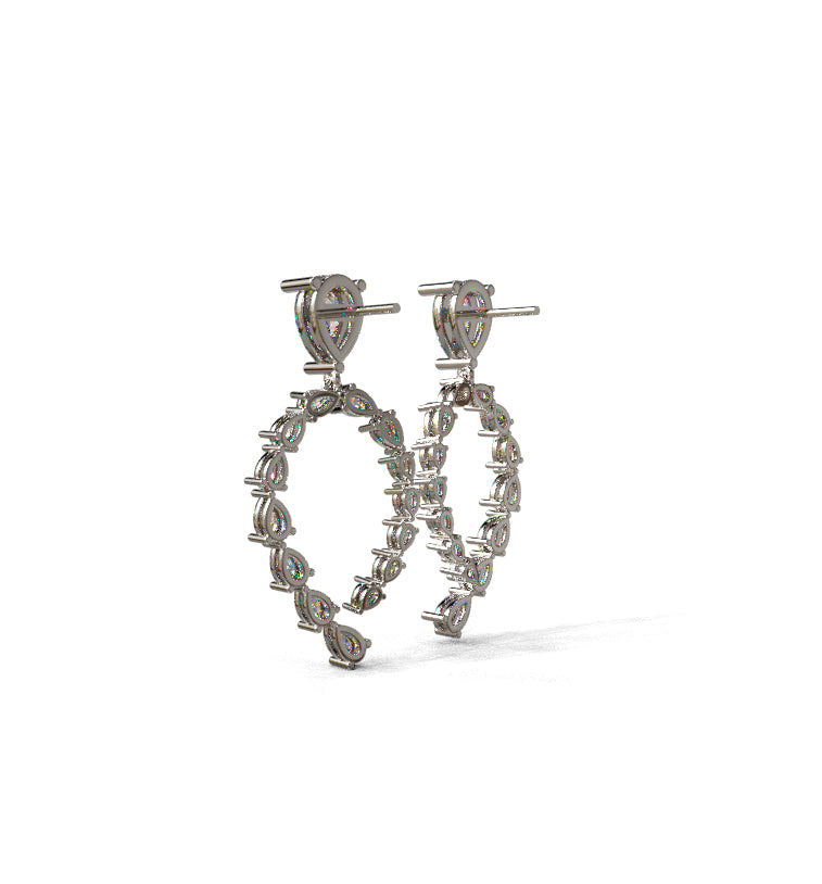 Tapered Pear Shape Diamond Dangle Earring image 5