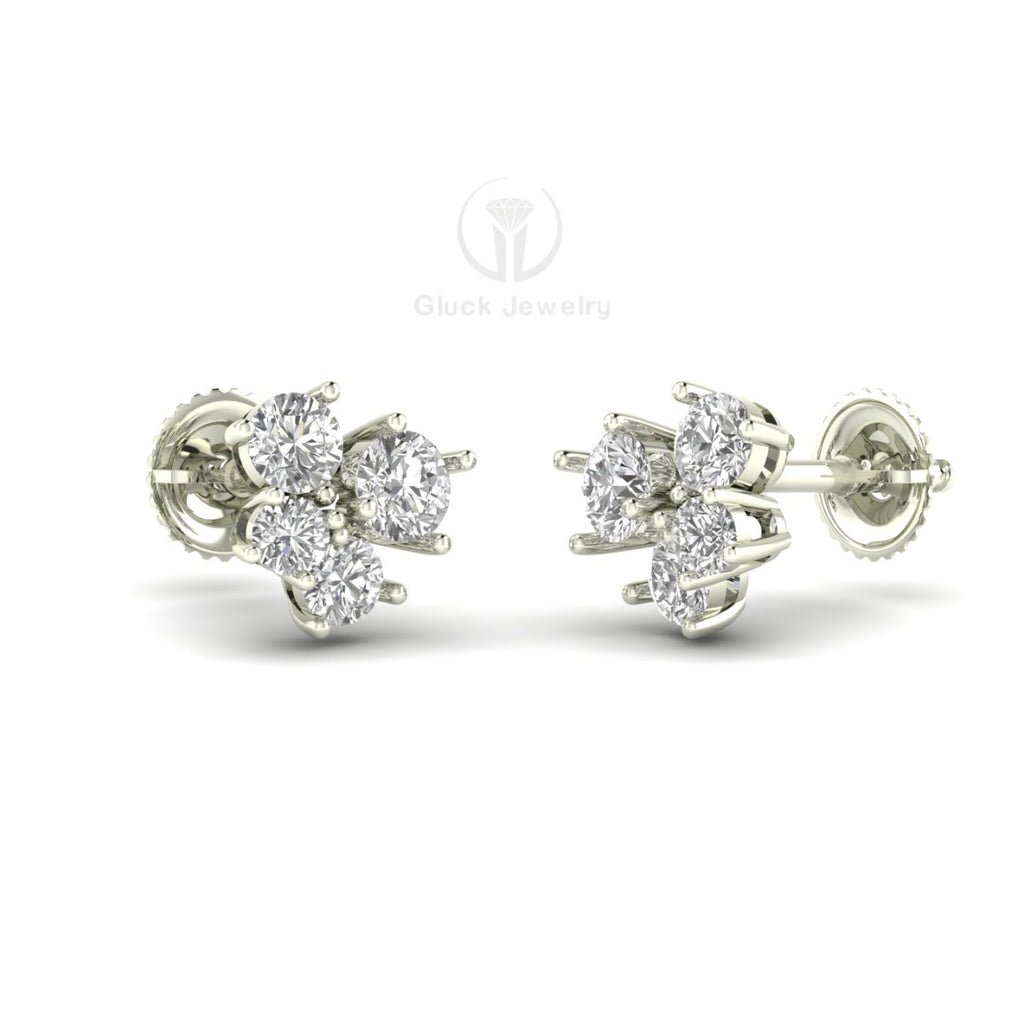 Four Stone Stud Earring image 3