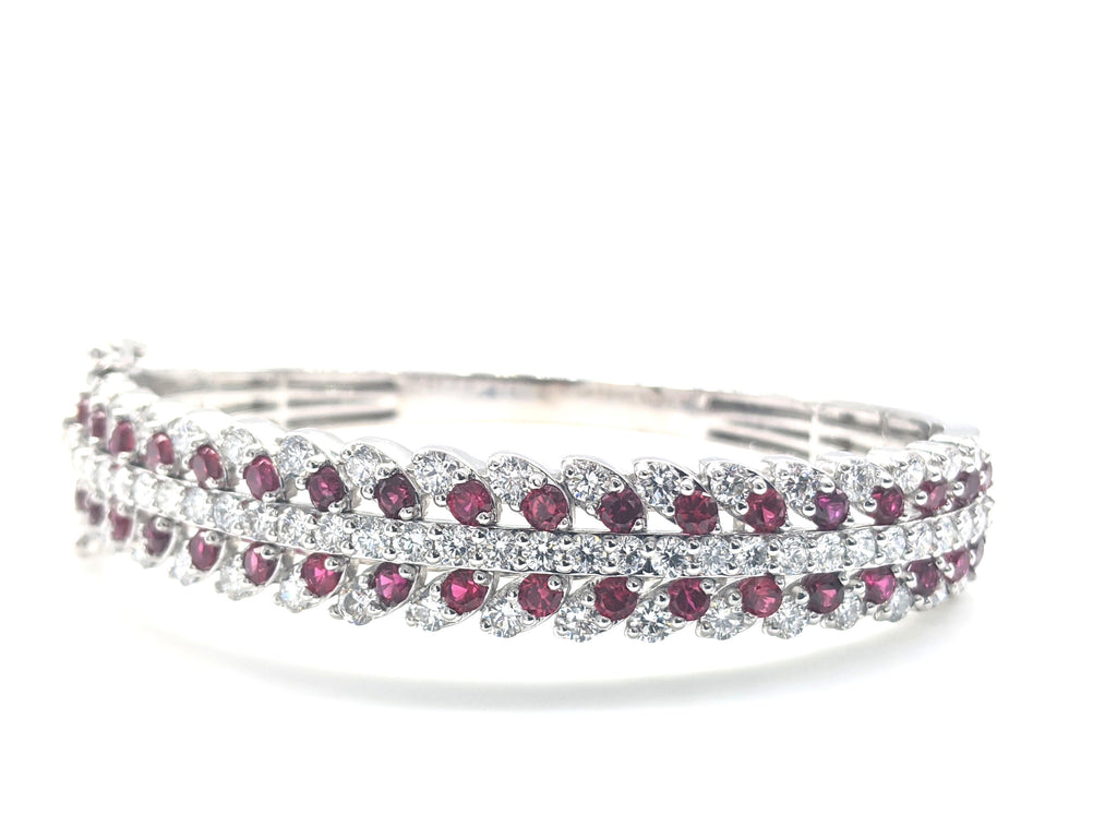 Diamond & Ruby Wave Design Bangle image 8