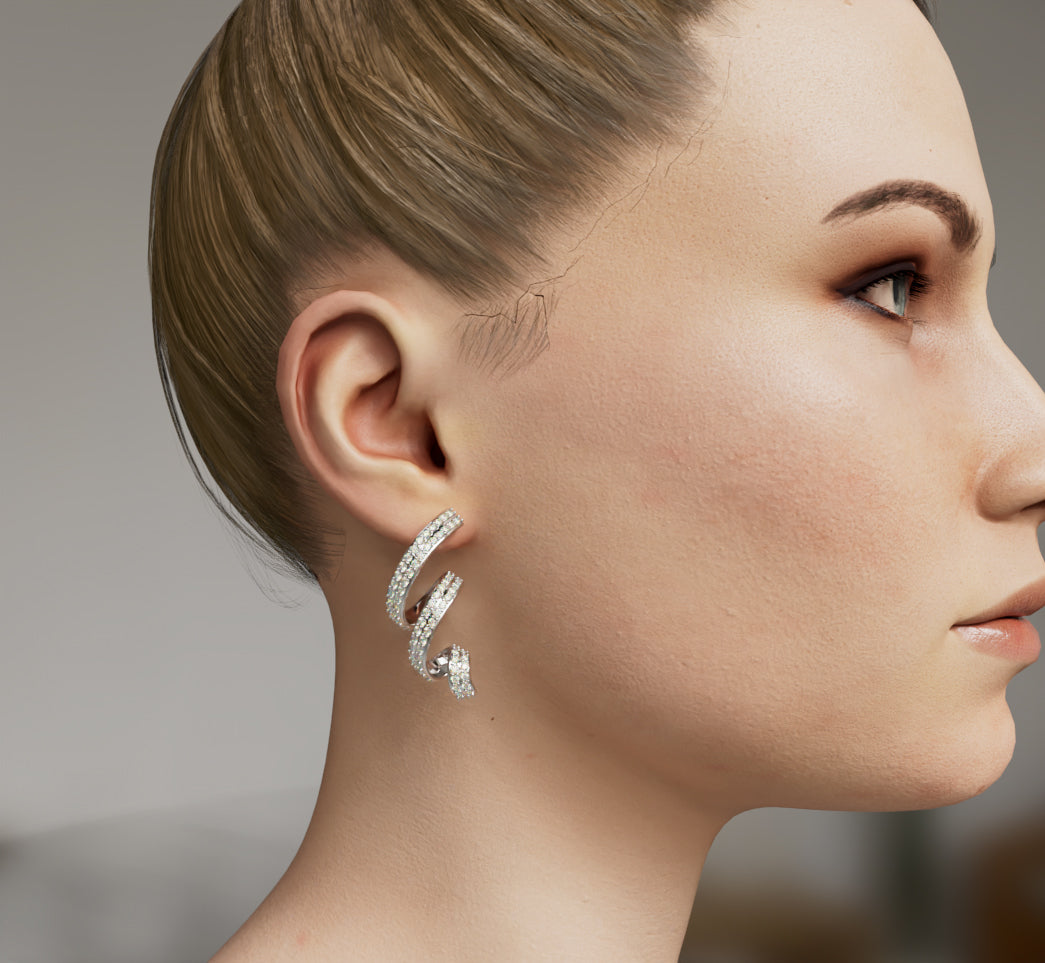 Circular Diamond Earring image 2