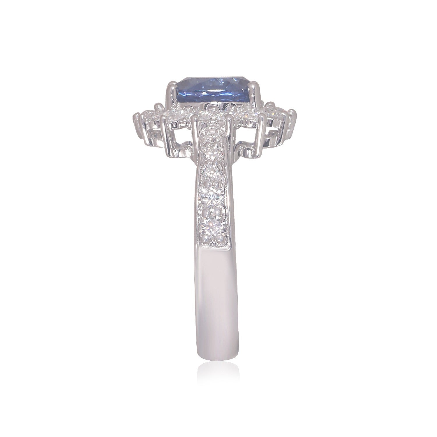 Created Red Ruby Halo Ring image 7