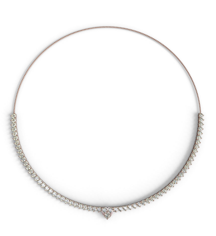 Heart Shape Tennis Necklace image 0