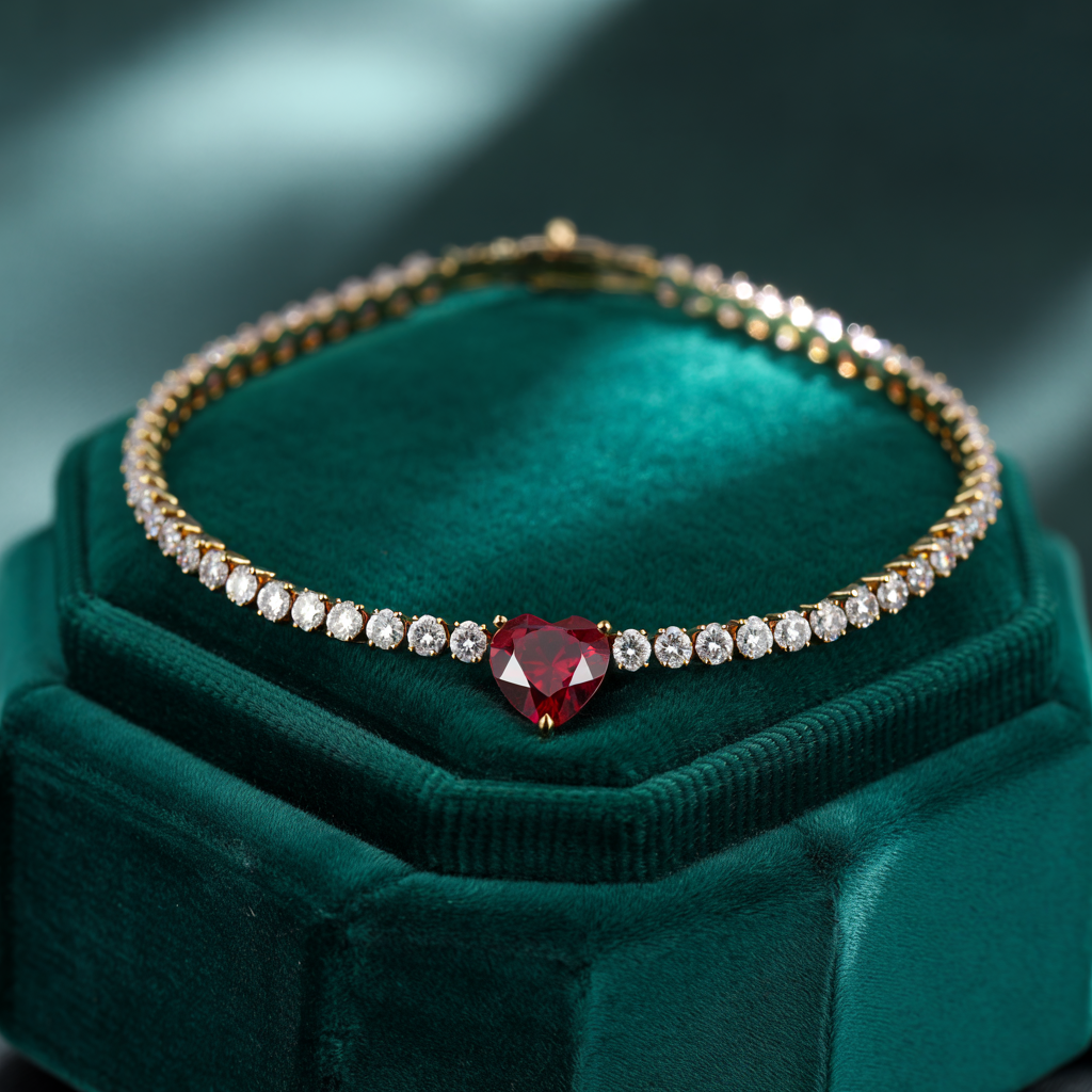 Crimson Heart Radiance Diamond Necklace image 1
