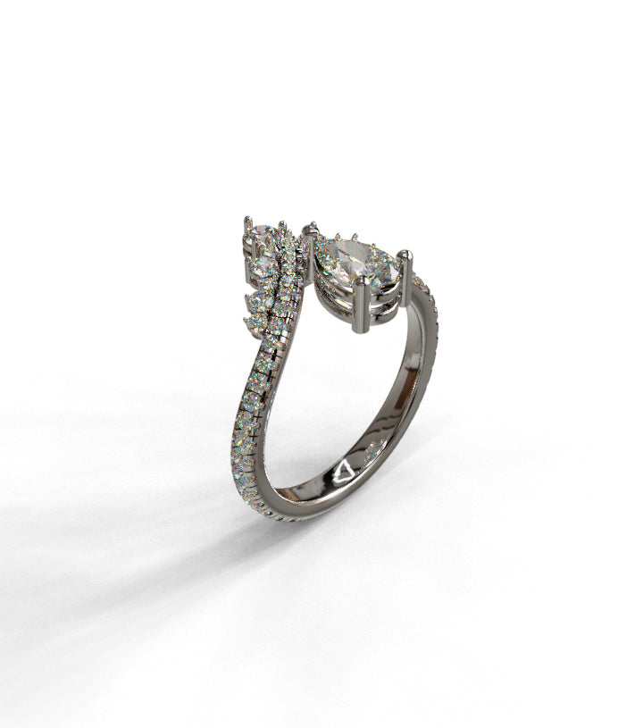 Pear Crown Fancy Diamond Ring image 3
