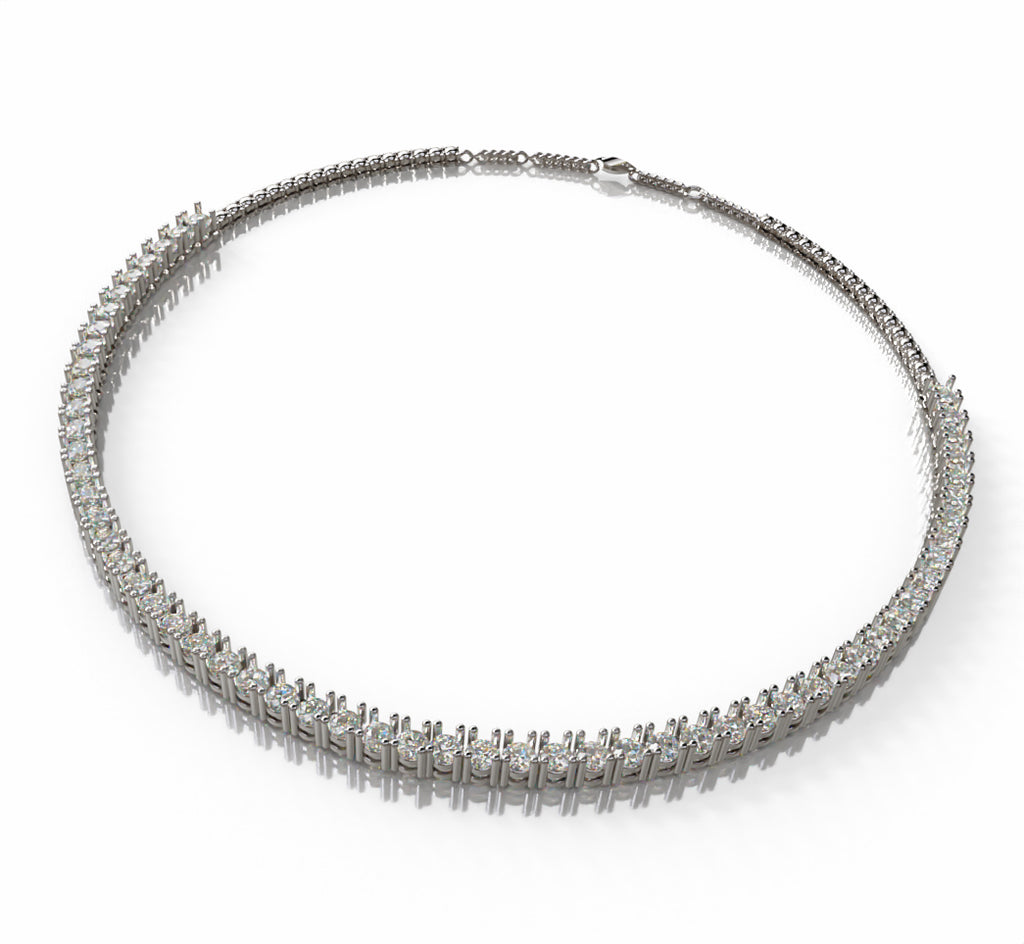 4 Prong Classic Diamond Tennis Necklace image 6