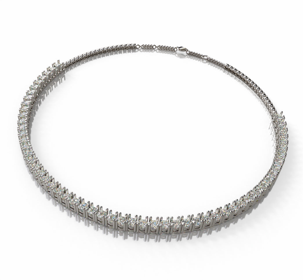 4 Prong Classic Diamond Tennis Necklace image 6