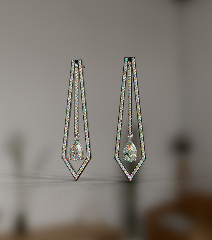 Pear Shape Frame Dangle Earring image 7