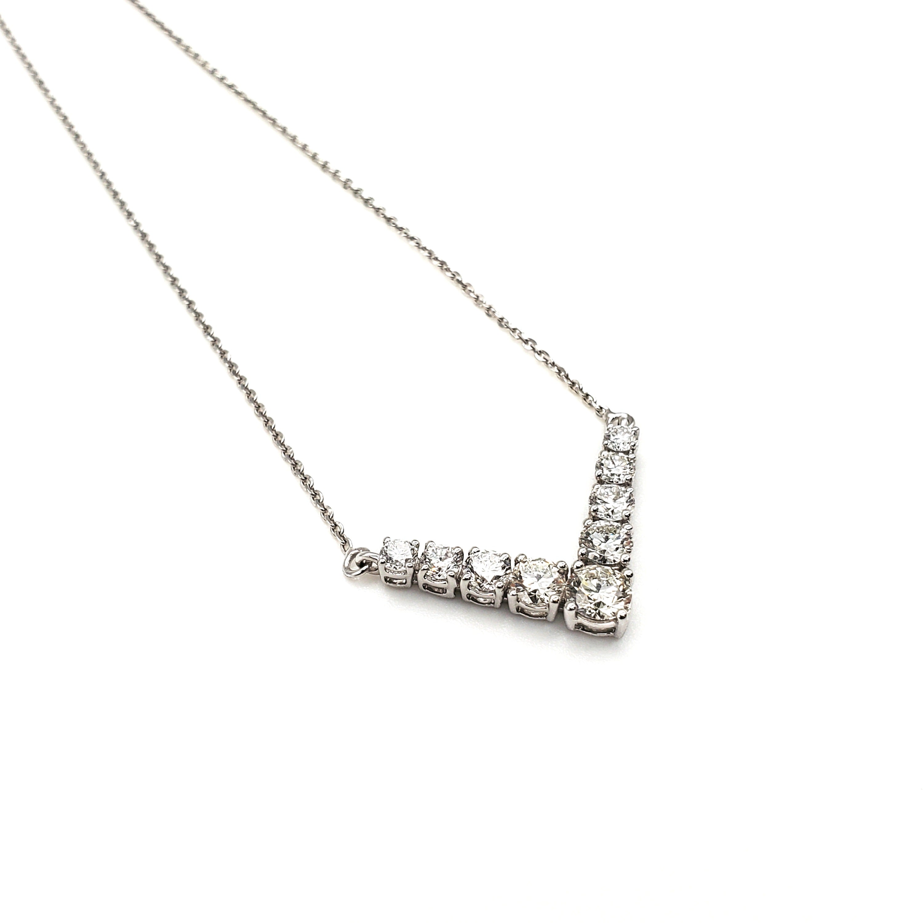 V Shaped Diamond necklace image 1