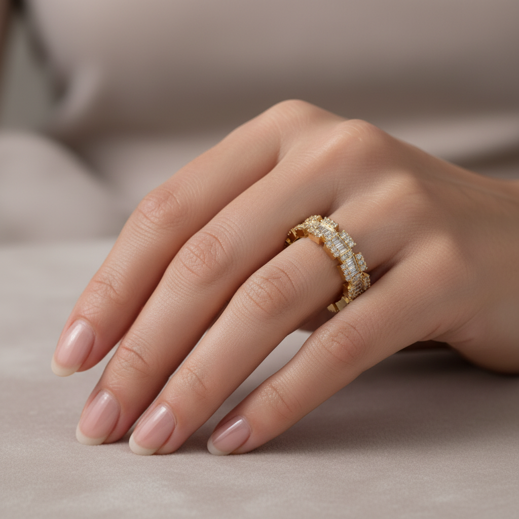 Baguette and Round Eternity Band