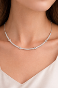 Fancy Drop Diamond Tennis Necklace