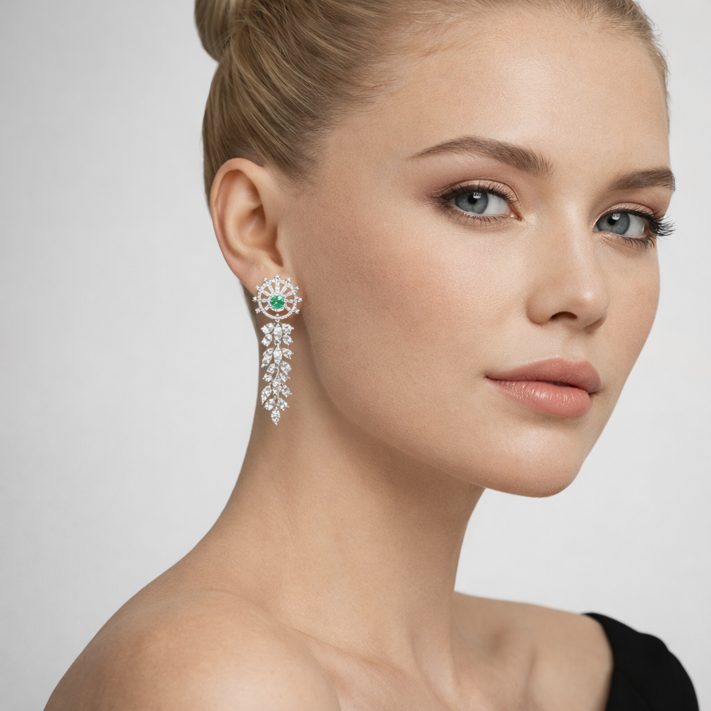 Emerald Radiance Cascade Earrings