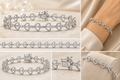 Tennis Bracelet with Diamond Heart & Round Diamond in 14kt White Gold