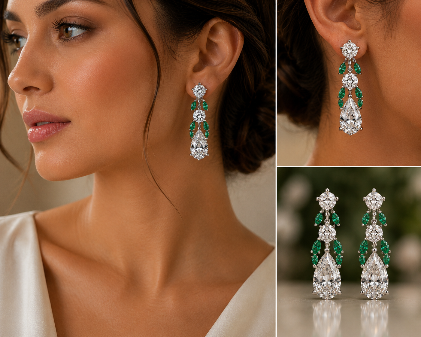 Cathedral  Fancy Shapes Diamond Dangle Earring