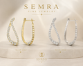 Diamond Inside & Out Drop Hoop Earrings