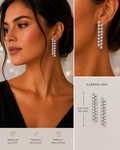 Double Row Diamond Dangle Earring