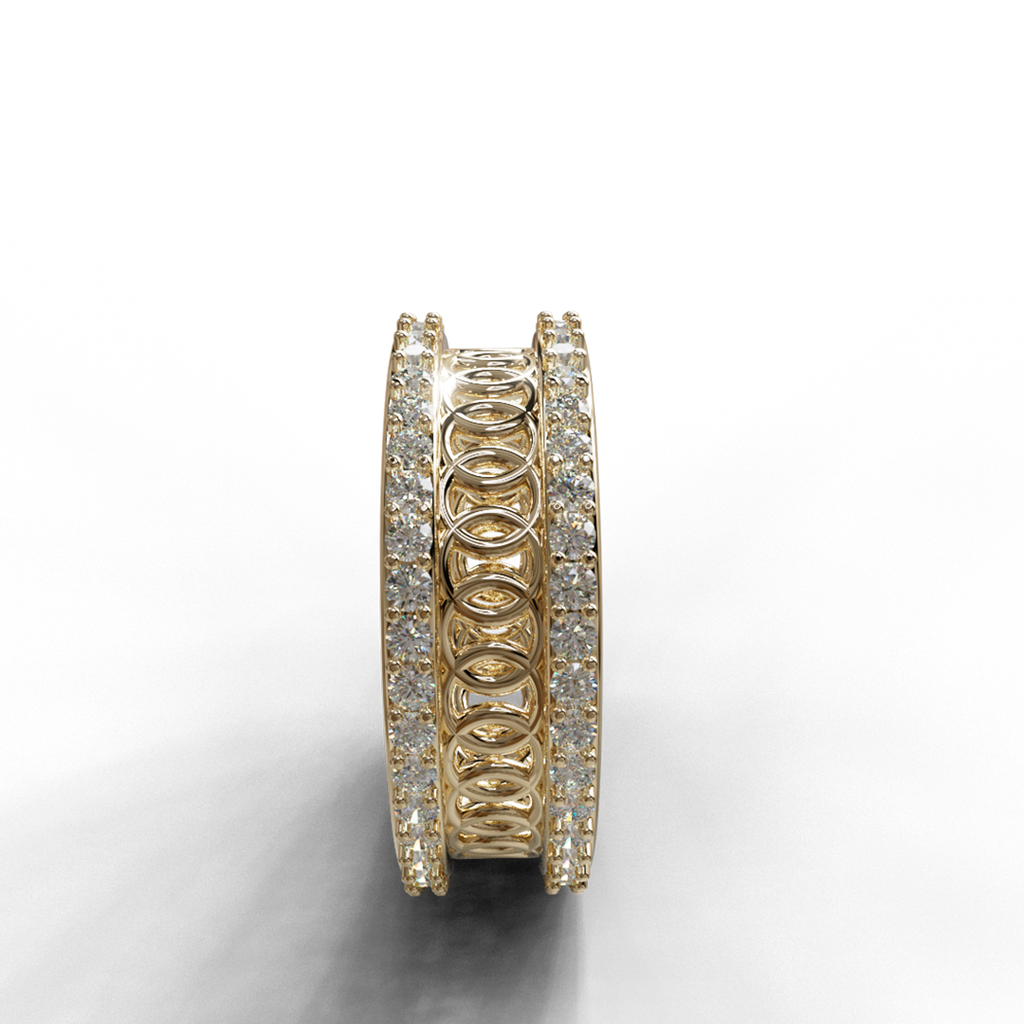 Double Row Filigree Diamond Eternity Band
