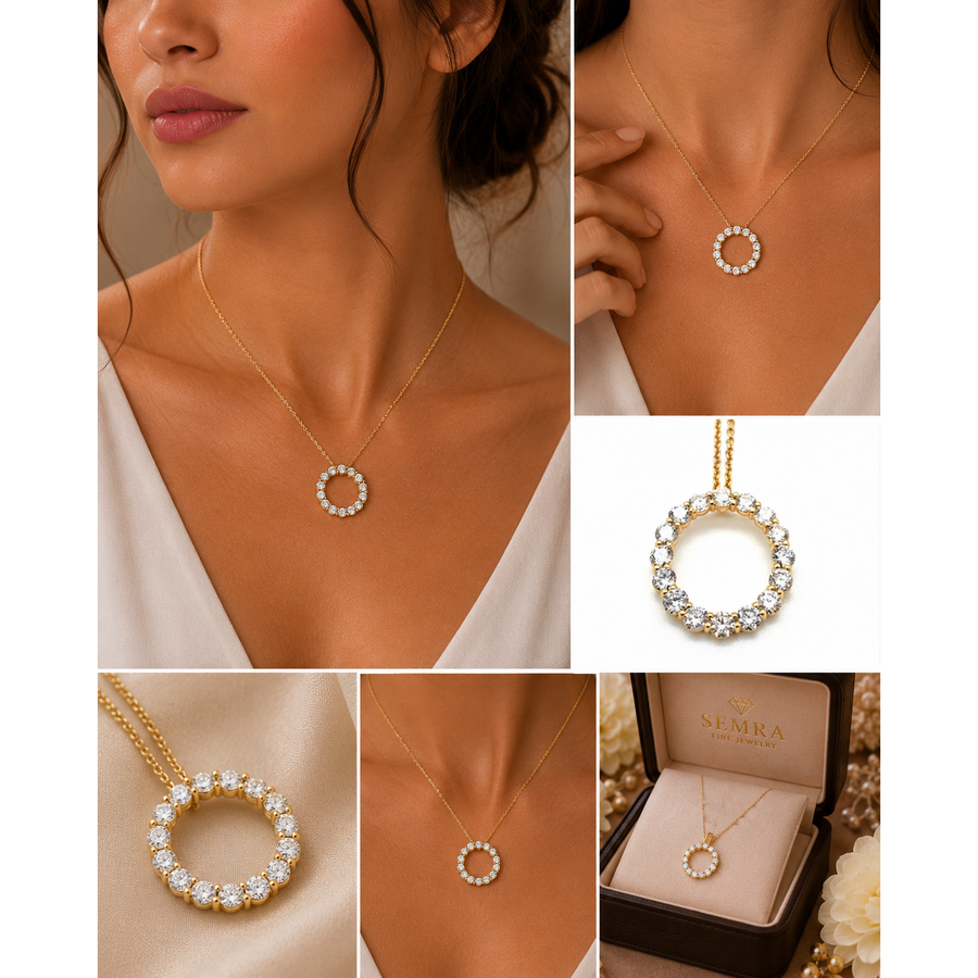 Classic Circle Diamond Pendant