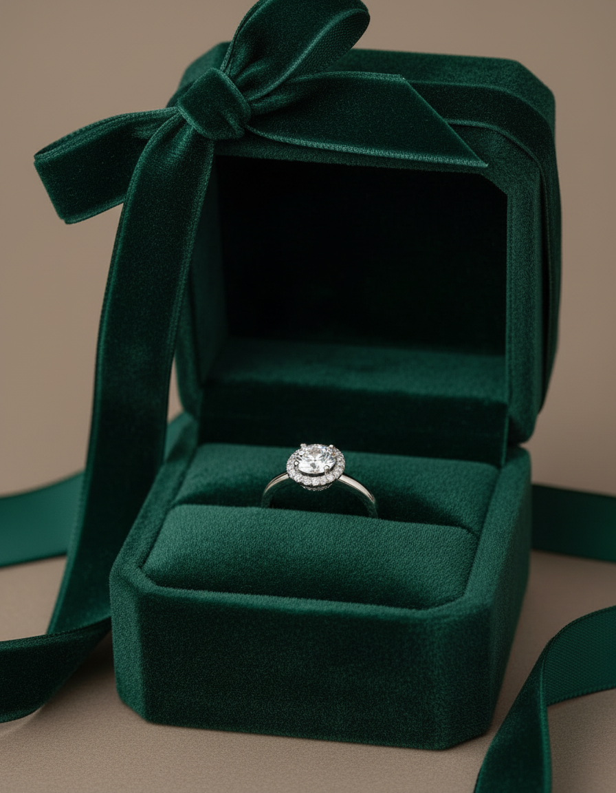 Classic Halo Diamond Engagement Ring