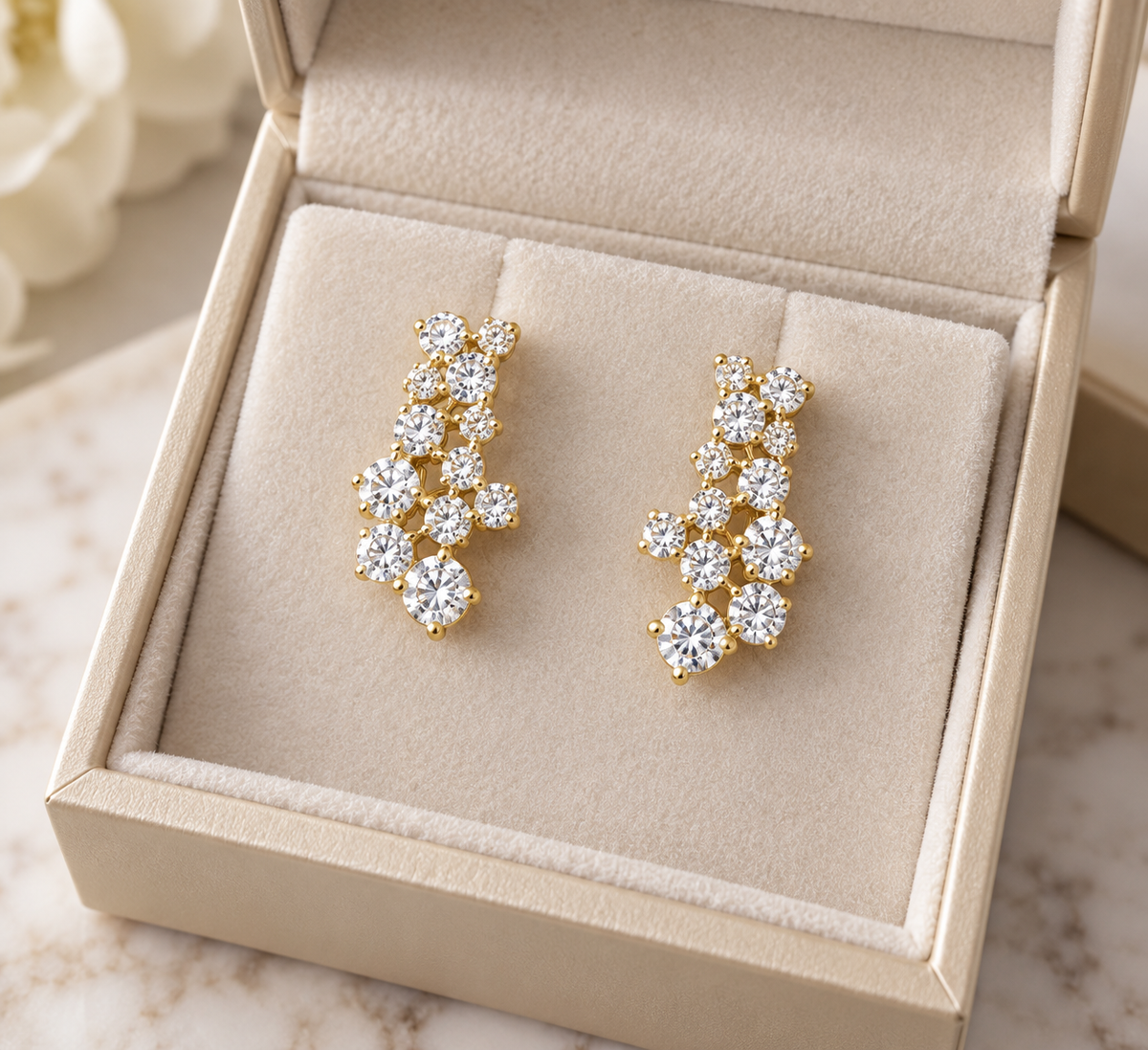 Cluster Round Diamond Earring
