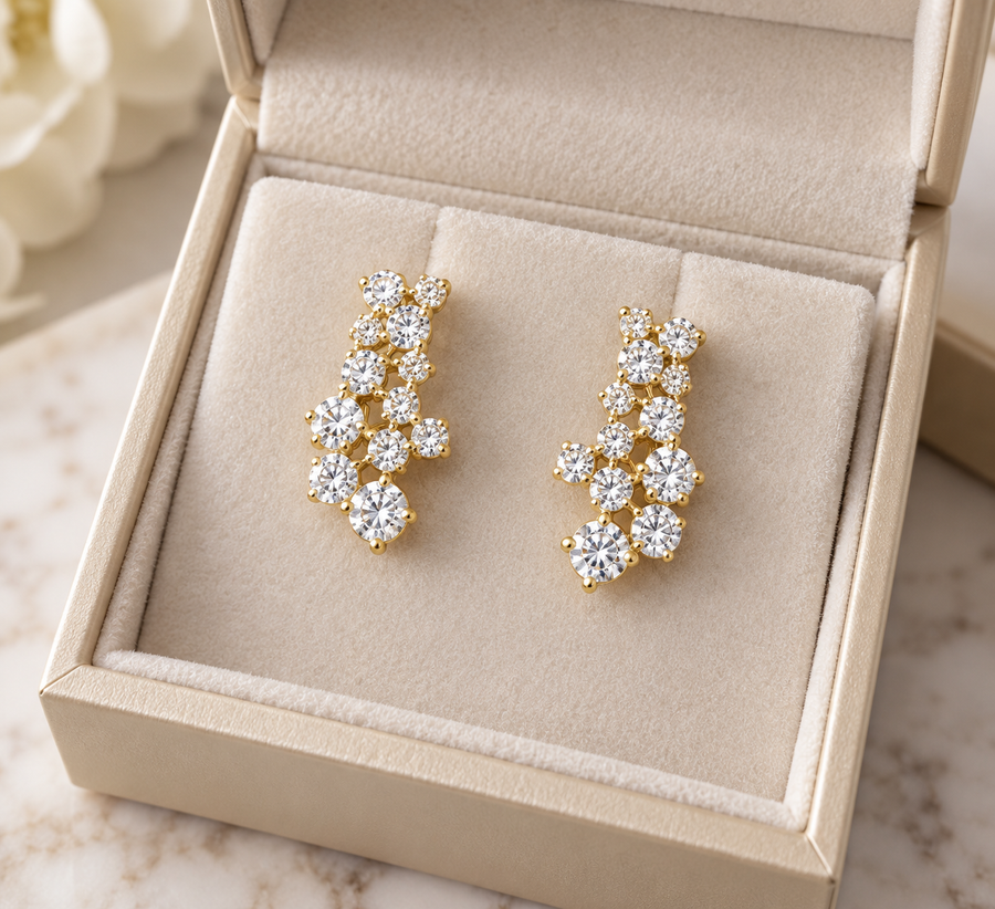 Cluster Round Diamond Earring